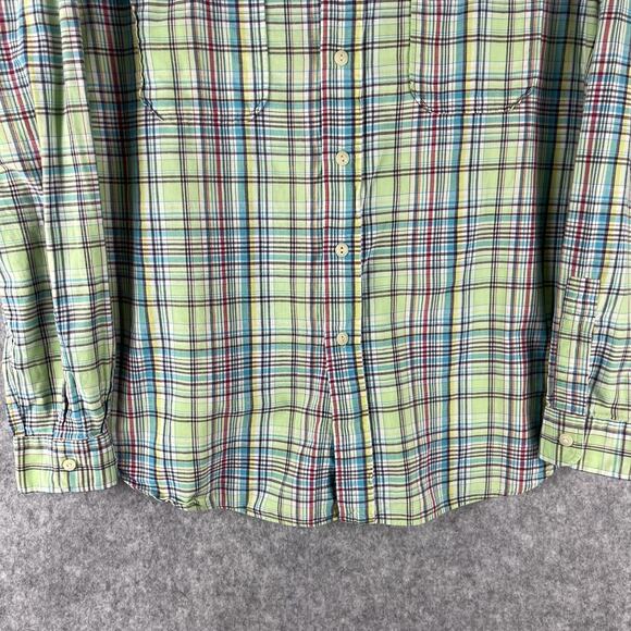 Vintage Polo Ralph Lauren Shirt Mens XL Green Plaid Epaulet Button Up Safari - Picture 3 of 13